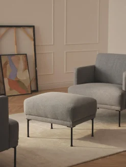 Reposapiés|Sofás>Westwing Collection Reposapiés puf Fluente Tejido gris