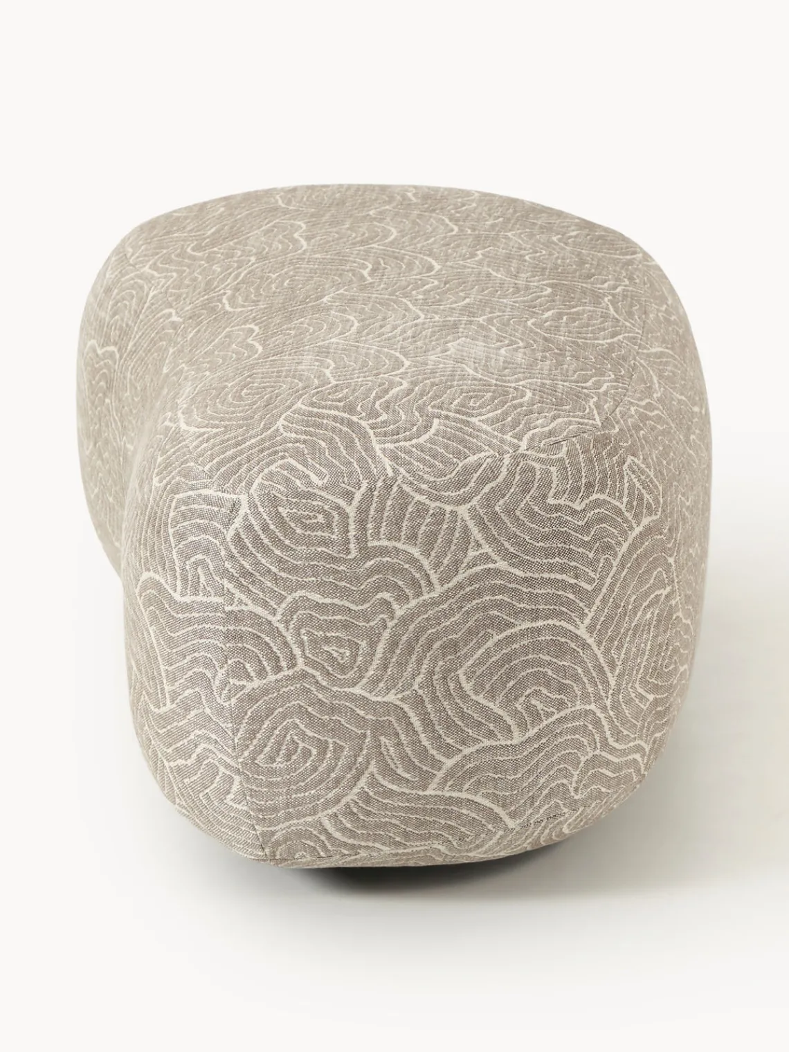 Reposapiés|Sofás>Westwing Collection Reposapiés puf grande Alba Tejido marrón