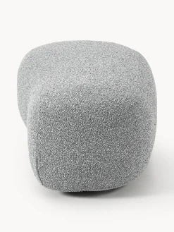 Reposapiés puf grande en tejido bouclé Alba Reposapiés|Sofás