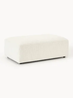 Reposapiés|Sofás>Westwing Collection Reposapiés puf grande Melva, 116 x 72 cm Chenilla blanco Off White