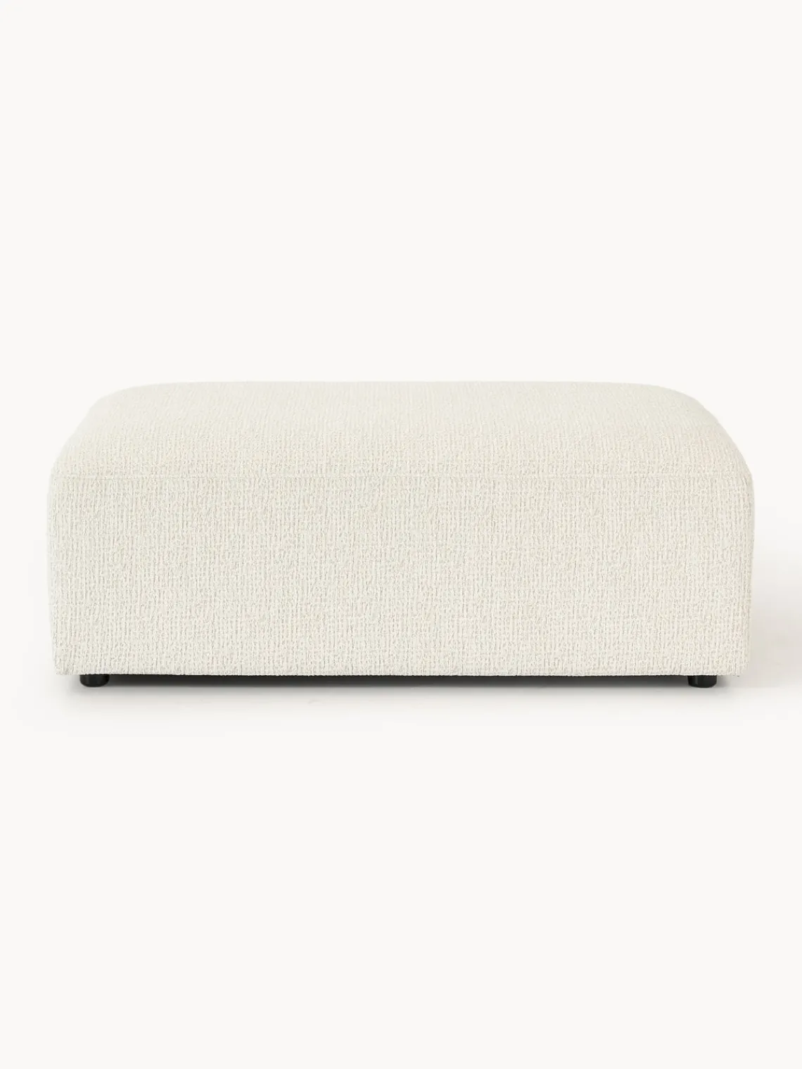 Reposapiés|Sofás>Westwing Collection Reposapiés puf grande Melva, 116 x 72 cm Chenilla blanco Off White