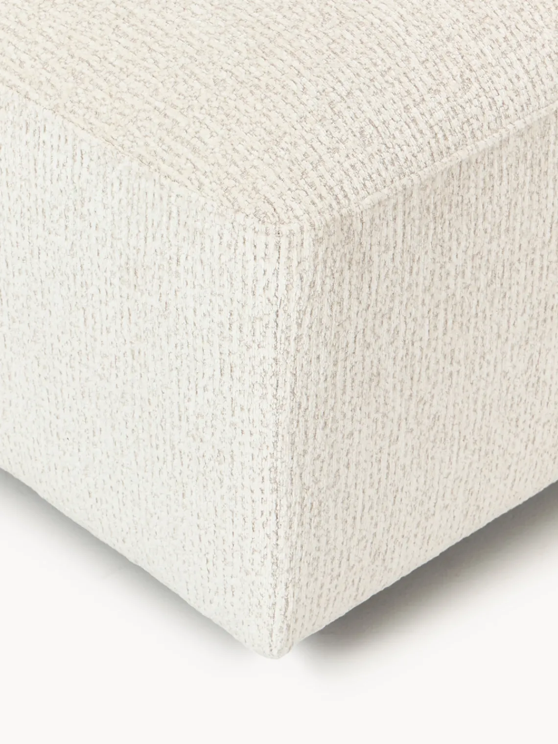 Reposapiés|Sofás>Westwing Collection Reposapiés puf grande Melva, 116 x 72 cm Chenilla blanco Off White