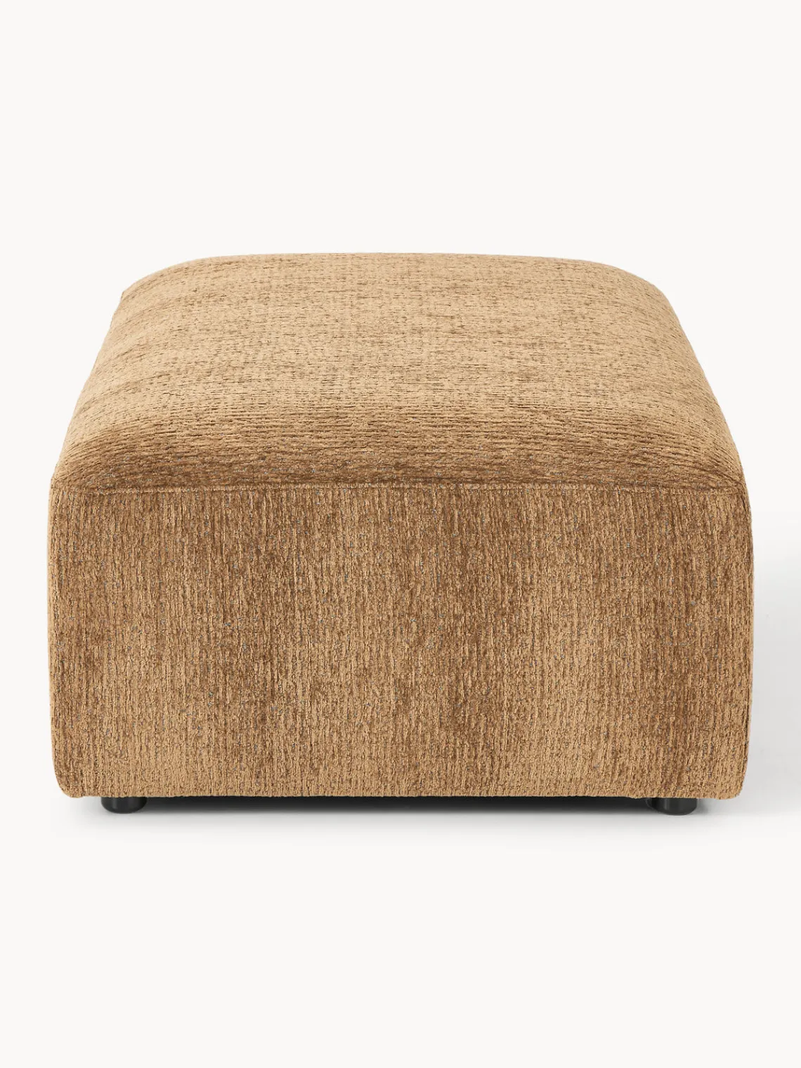 Reposapiés|Sofás>Westwing Collection Reposapiés puf grande Melva, 116 x 72 cm Chenilla marrón