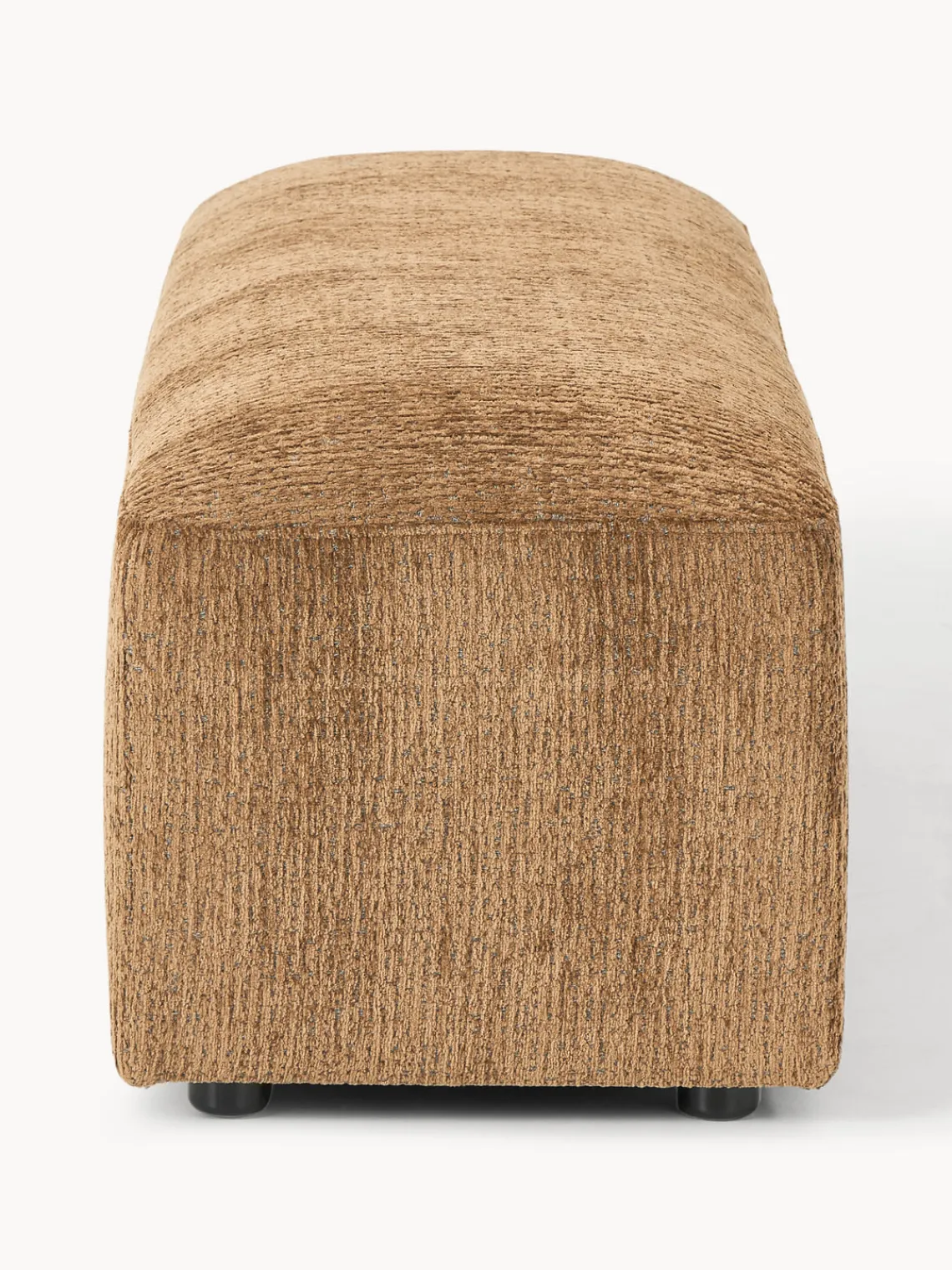 Reposapiés|Sofás>Westwing Collection Reposapiés puf grande Melva, 116 x 42 cm Chenilla marrón