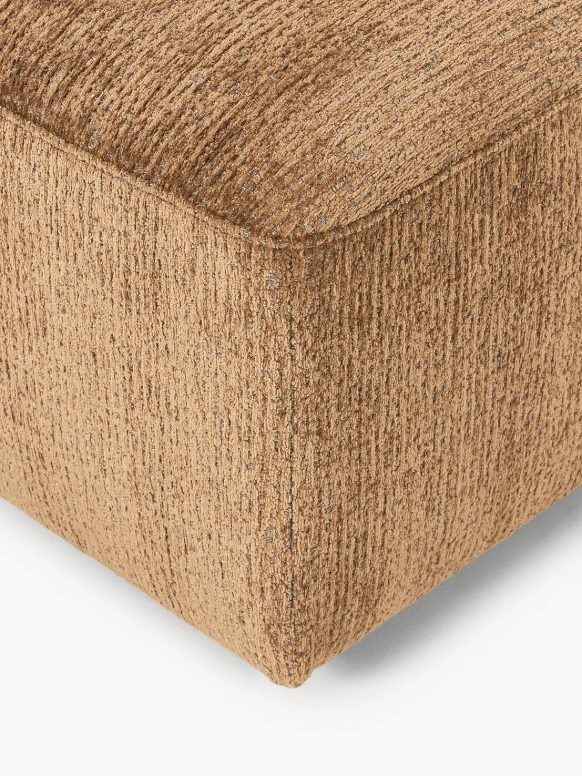 Reposapiés|Sofás>Westwing Collection Reposapiés puf grande Melva, 116 x 42 cm Chenilla marrón