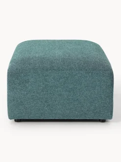 Reposapiés|Sofás></noscript>Westwing Collection Reposapiés puf grande Melva, 116 x 72 cm Tejido verde turquesa