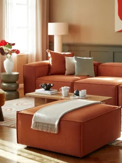 Reposapiés|Sofás>Westwing Collection Reposapiés puf Lennon Tejido terracota