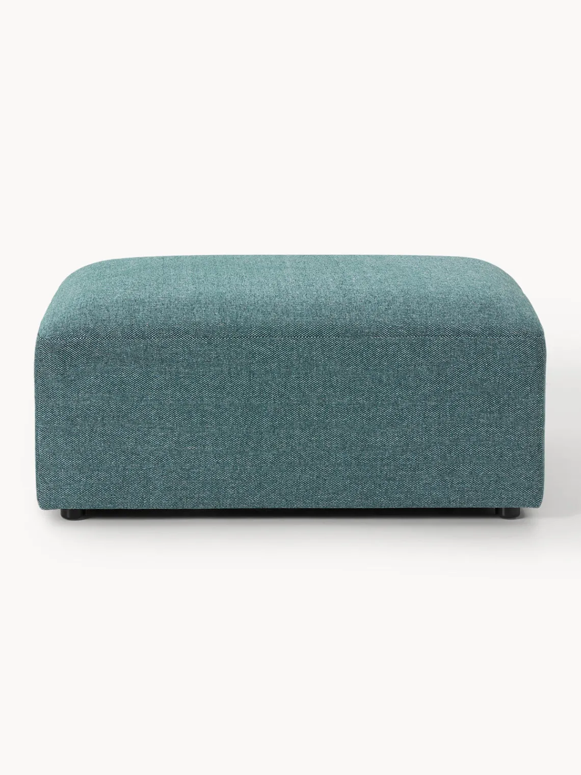 Reposapiés|Sofás>Westwing Collection Reposapiés puf Melva, 99 x 72 cm Tejido verde turquesa