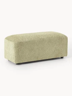 Reposapiés|Sofás>Westwing Collection Reposapiés puf Melva, 99 x 42 cm Tejido verde claro