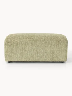 Reposapiés|Sofás></noscript>Westwing Collection Reposapiés puf Melva, 99 x 42 cm Tejido verde claro