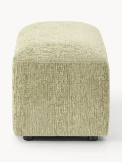 Reposapiés|Sofás></noscript>Westwing Collection Reposapiés puf Melva, 99 x 42 cm Tejido verde claro