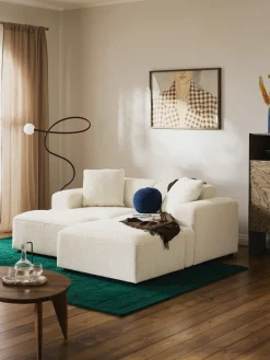 Reposapiés|Sofás>Westwing Collection Reposapiés puf Melva, 99 x 42 cm Chenilla Off White