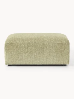 Reposapiés|Sofás></noscript>Westwing Collection Reposapiés puf Melva, 99 x 72 cm Tejido verde claro
