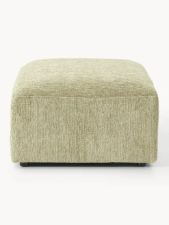 Reposapiés|Sofás></noscript>Westwing Collection Reposapiés puf Melva, 99 x 72 cm Tejido verde claro