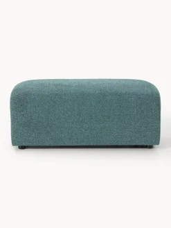 Reposapiés|Sofás></noscript>Westwing Collection Reposapiés puf Melva, 99 x 42 cm Tejido verde turquesa
