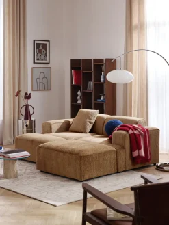 Reposapiés|Sofás>Westwing Collection Reposapiés puf Melva, 99 x 42 cm Chenilla marrón