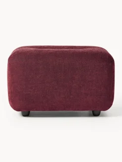 Reposapiés|Sofás>Westwing Collection Reposapiés puf Stella Tejido jaspeado rojo vino