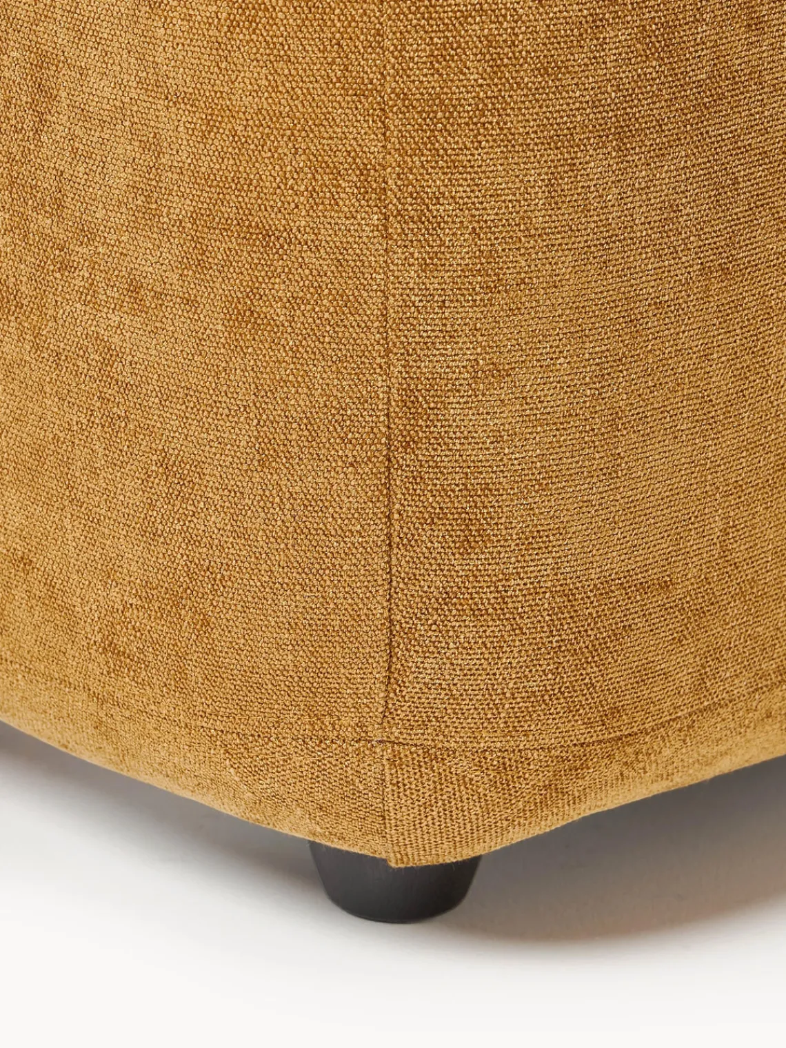 Reposapiés|Sofás>Westwing Collection Reposapiés puf Stella Tejido jaspeado ocre