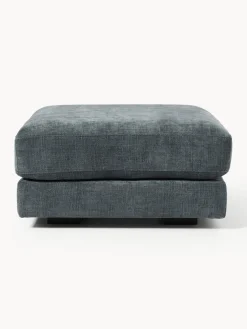 Reposapiés|Sofás>Westwing Collection Reposapiés puf Tribeca Chenilla gris azulado