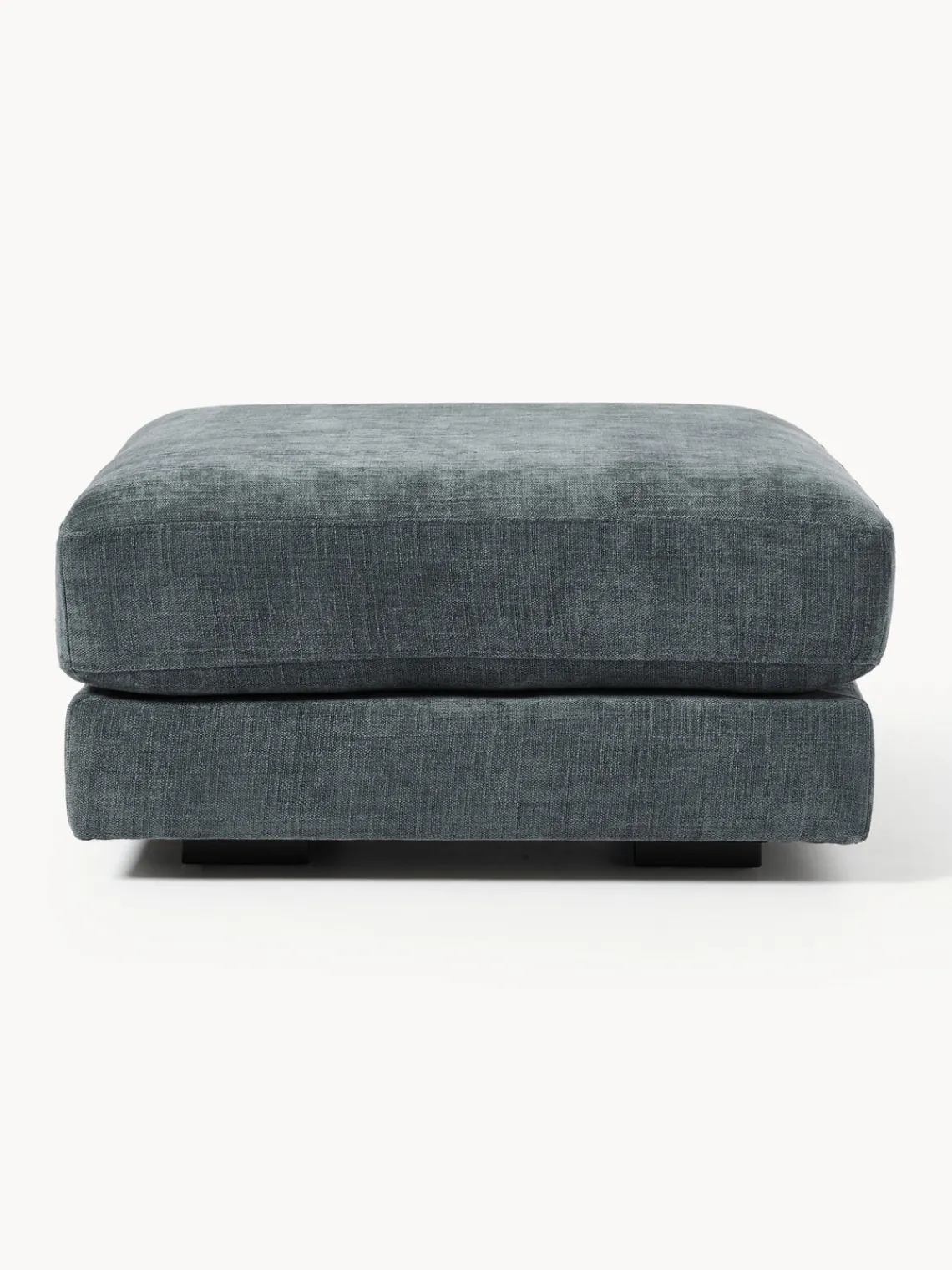 Reposapiés|Sofás>Westwing Collection Reposapiés puf Tribeca Chenilla gris azulado