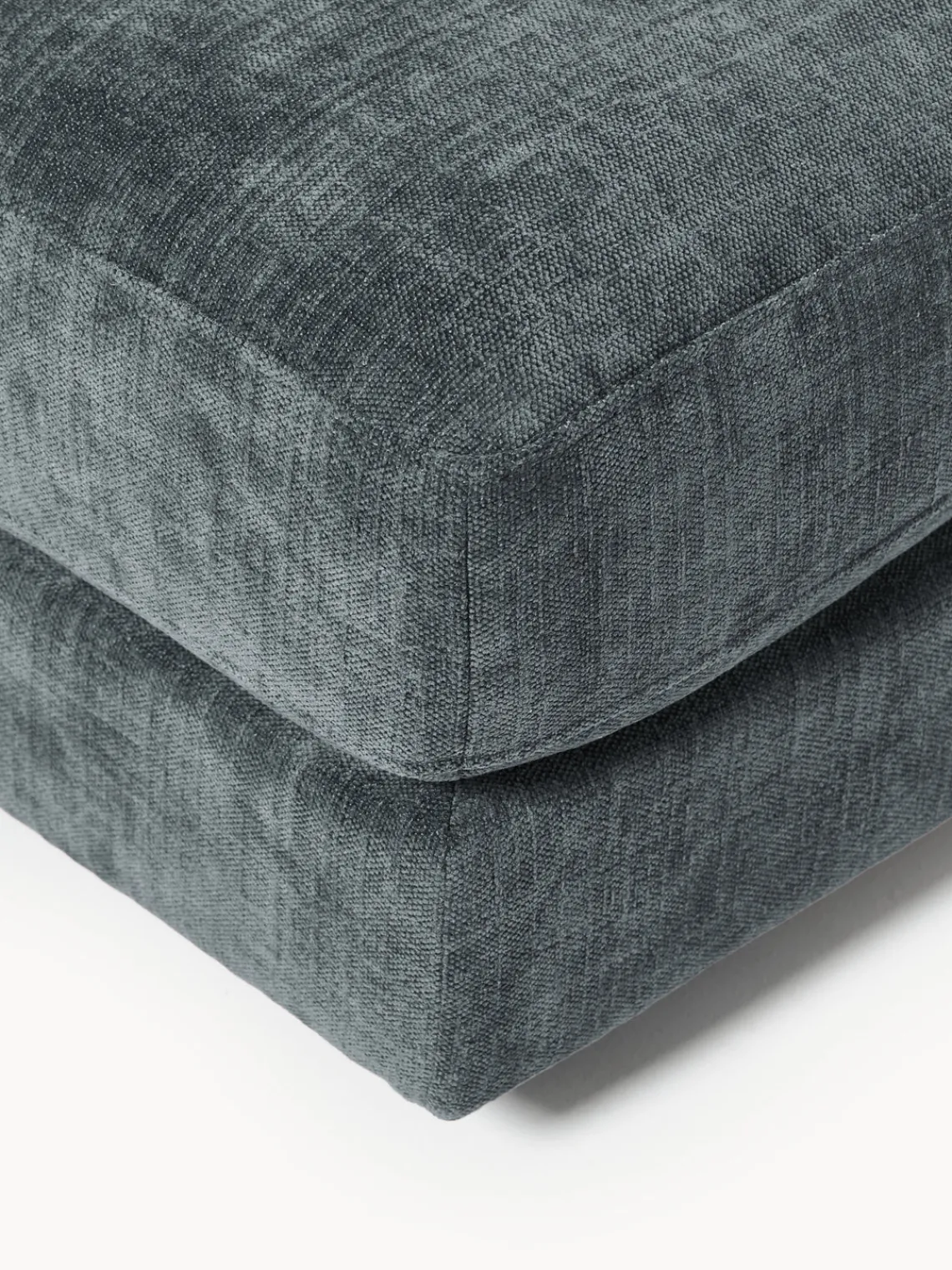 Reposapiés|Sofás>Westwing Collection Reposapiés puf Tribeca Chenilla gris azulado