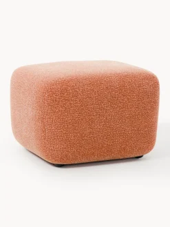 Reposapiés|Sofás>Westwing Collection Reposapiés puf Wolke Tejido terracota, texturizado y aterciopelado