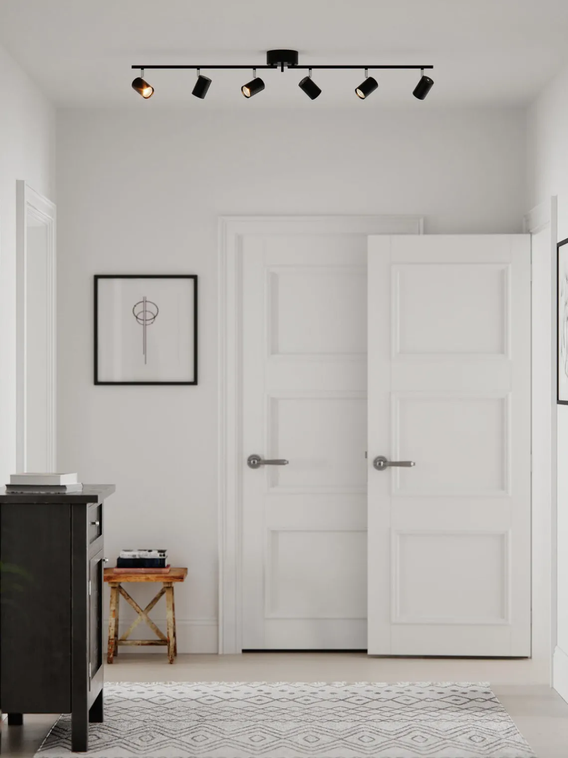 Plafones|Lámparas De Techo>By Rydéns Riel grande ajustable Correct Negro