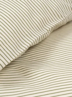 Decoración Infantil|Ropa De Cama Infantil>Konges Slojd Ropa de cama infantil de algodón ecológico Tea Stripe, tamaños diferentes Blanco Off White, verde oliva