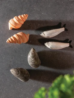 Discount Salero y pimentero artesanales de dolomita Mussel, 2 uds. Molinillos De Especias|Molinillos De Especias