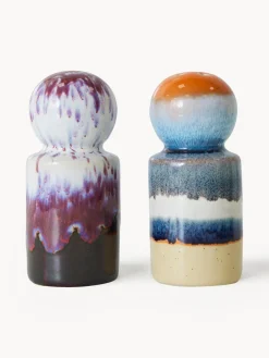 Molinillos De Especias|Molinillos De Especias>HKLIVING Salero y pimentero artesanales de cerámica con esmalte reactivo 70s