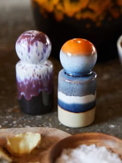 Molinillos De Especias|Molinillos De Especias>HKLIVING Salero y pimentero artesanales de cerámica con esmalte reactivo 70s