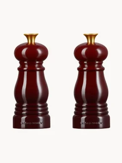 Molinillos De Especias|Molinillos De Especias>LE CREUSET Salero y pimentero con mecanismo de cerámica Creuset, 2 uds. Rojo vino, dorado