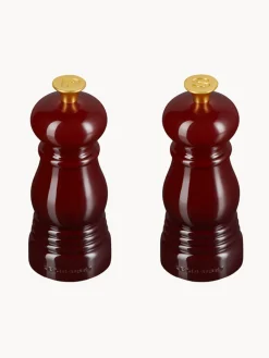 Molinillos De Especias|Molinillos De Especias>LE CREUSET Salero y pimentero con mecanismo de cerámica Creuset, 2 uds. Rojo vino, dorado