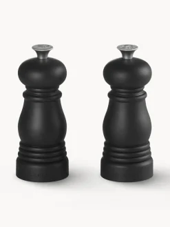Molinillos De Especias|Molinillos De Especias>LE CREUSET Salero y pimentero con molinillo de cerámica Creuset, 2 uds. Negro mate, plateado