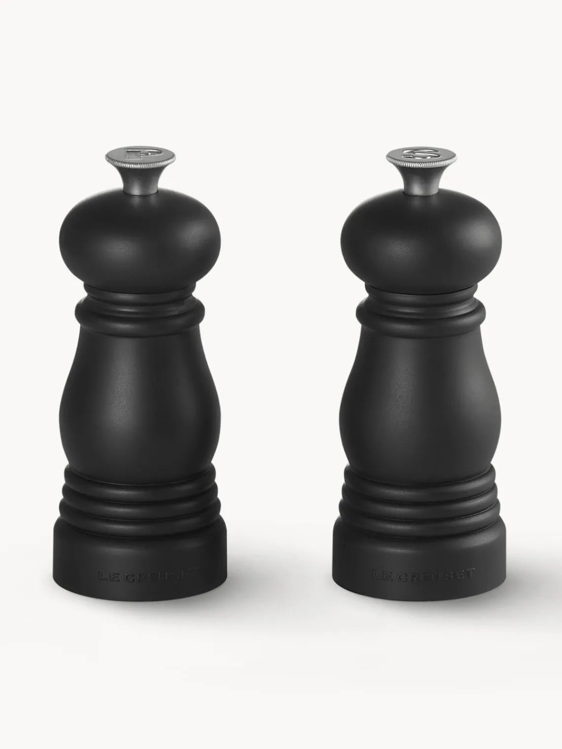 Molinillos De Especias|Molinillos De Especias>LE CREUSET Salero y pimentero con molinillo de cerámica Creuset, 2 uds. Negro mate, plateado