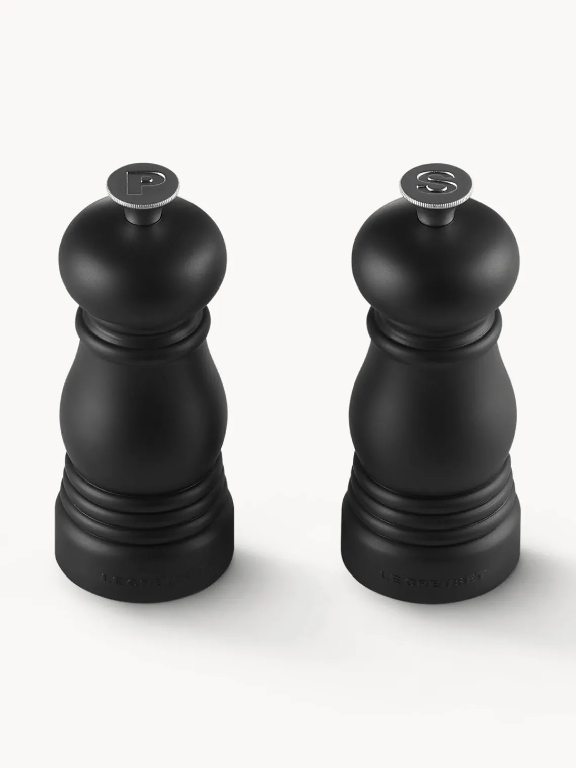 Molinillos De Especias|Molinillos De Especias>LE CREUSET Salero y pimentero con molinillo de cerámica Creuset, 2 uds. Negro mate, plateado