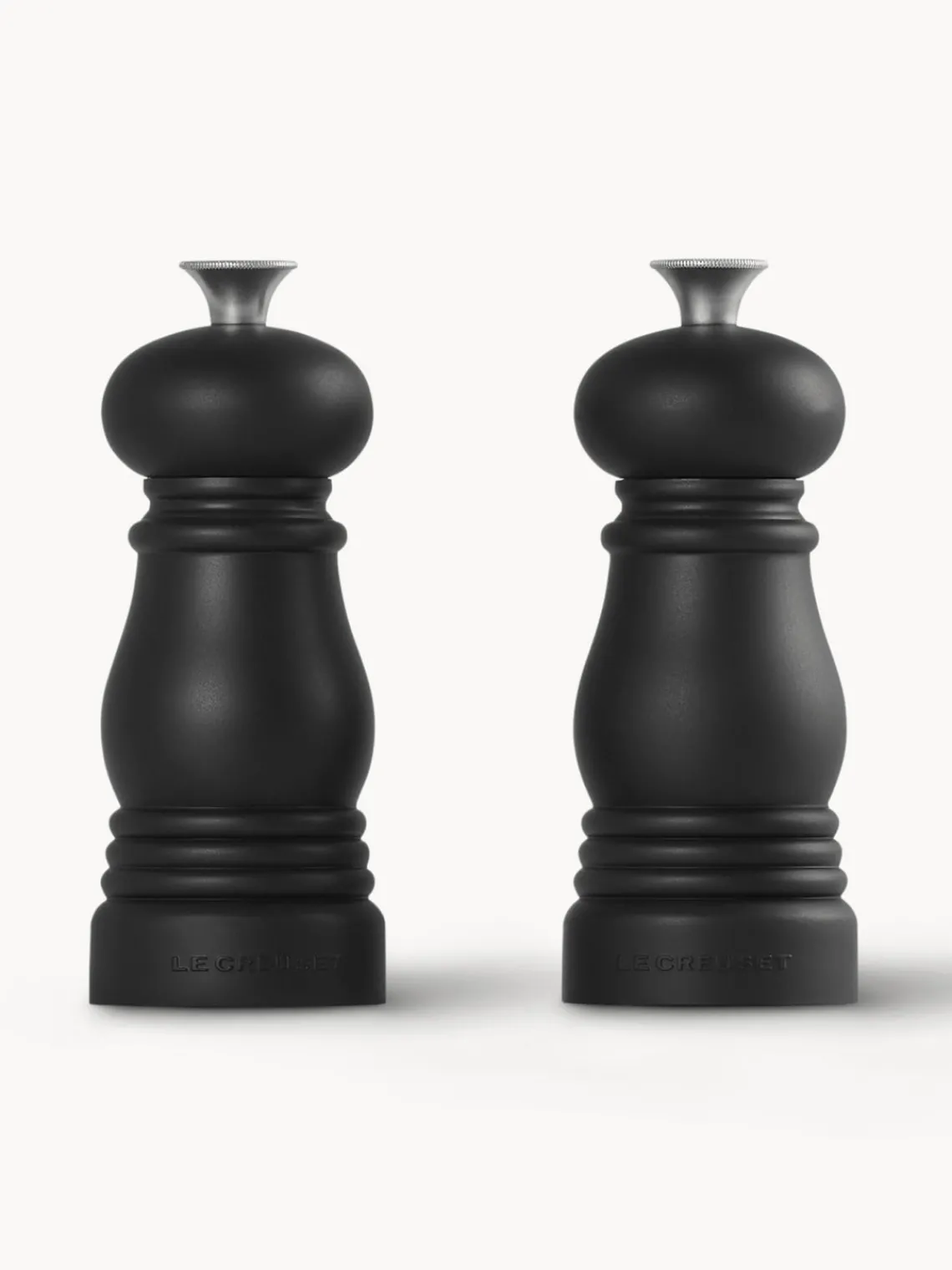 Molinillos De Especias|Molinillos De Especias>LE CREUSET Salero y pimentero con molinillo de cerámica Creuset, 2 uds. Negro mate, plateado