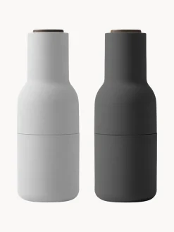 Molinillos De Especias|Molinillos De Especias>Audo Copenhagen Salero y pimentero con tapa de nogal Bottle Grinder, 2 uds. Blanco, gris oscuro, madera de nogal