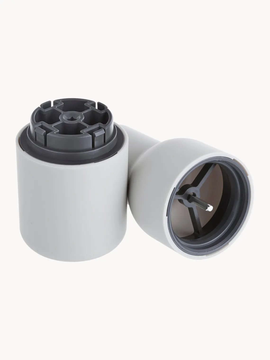 Molinillos De Especias|Molinillos De Especias>Audo Copenhagen Salero y pimentero con tapa de nogal Bottle Grinder, 2 uds. Blanco, gris oscuro, madera de nogal
