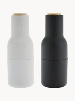Molinillos De Especias|Molinillos De Especias>Audo Copenhagen Salero y pimentero de diseño con tapa de haya Bottle Grinder, 2 uds. Gris antracita, blanco, madera de haya