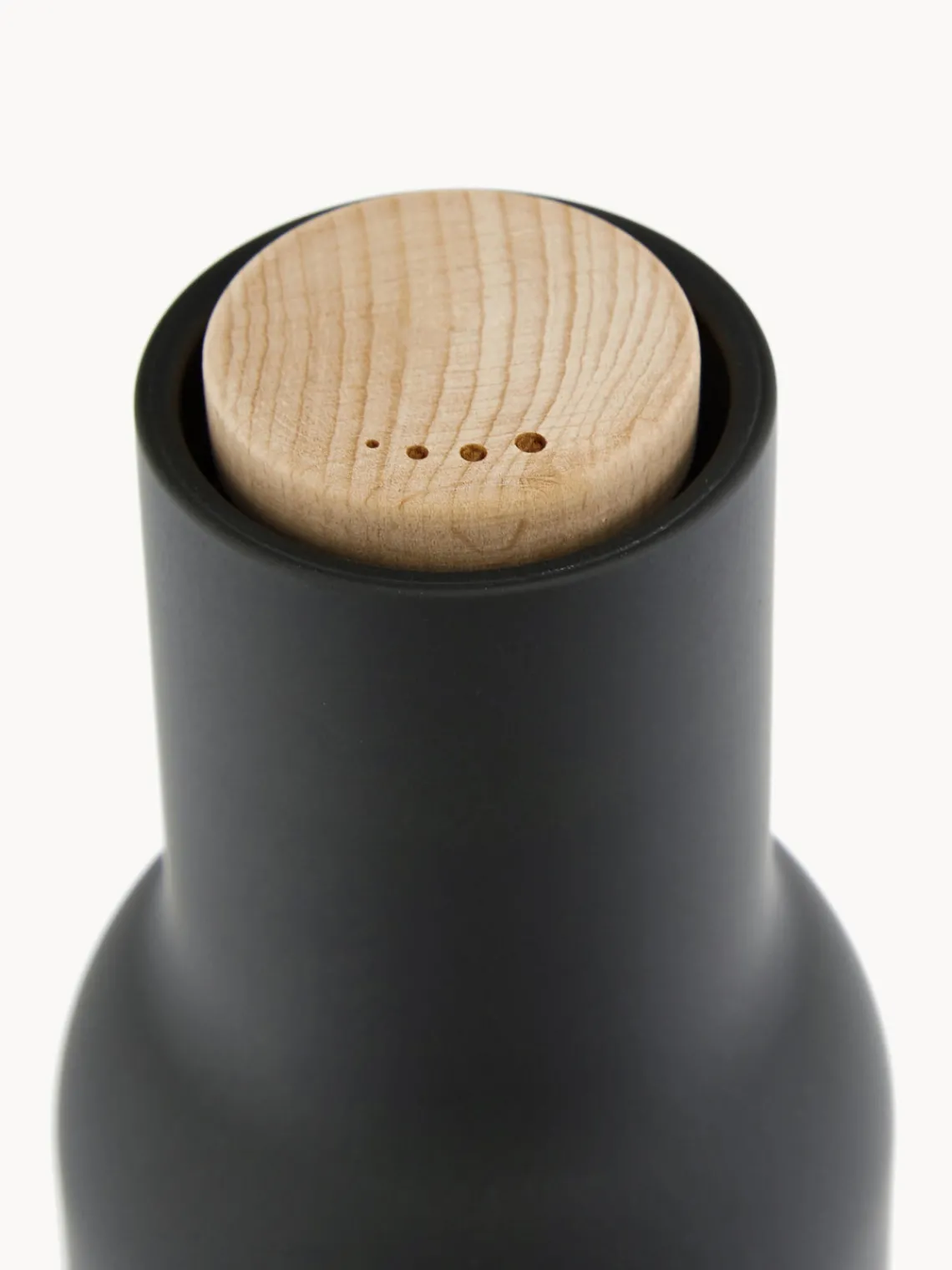 Molinillos De Especias|Molinillos De Especias>Audo Copenhagen Salero y pimentero de diseño con tapa de haya Bottle Grinder, 2 uds. Gris antracita, blanco, madera de haya