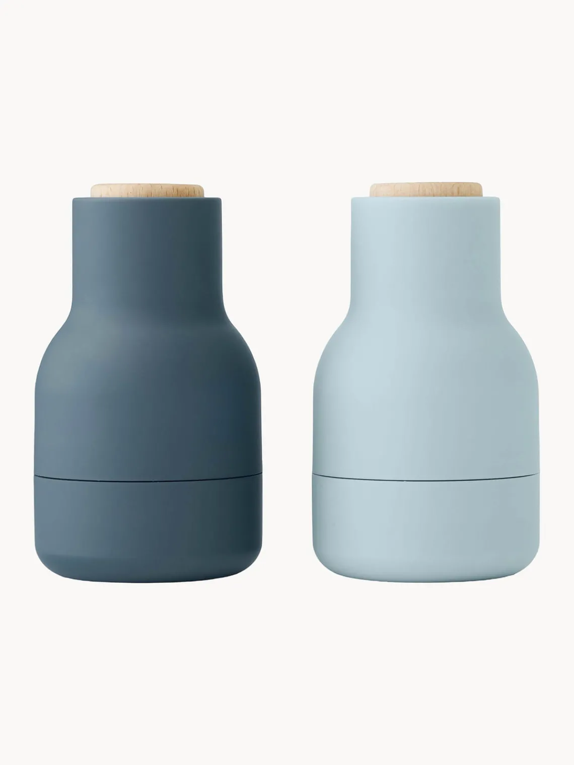 Hot Salero y pimentero pequeños de diseño con tapa de haya Bottle Grinder, 2 uds. Molinillos De Especias|Molinillos De Especias