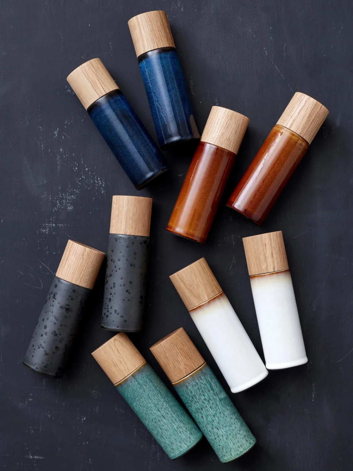 Molinillos De Especias|Molinillos De Especias>BITZ Salero y pimientero , 2 pzas. Verde oscuro jaspeado