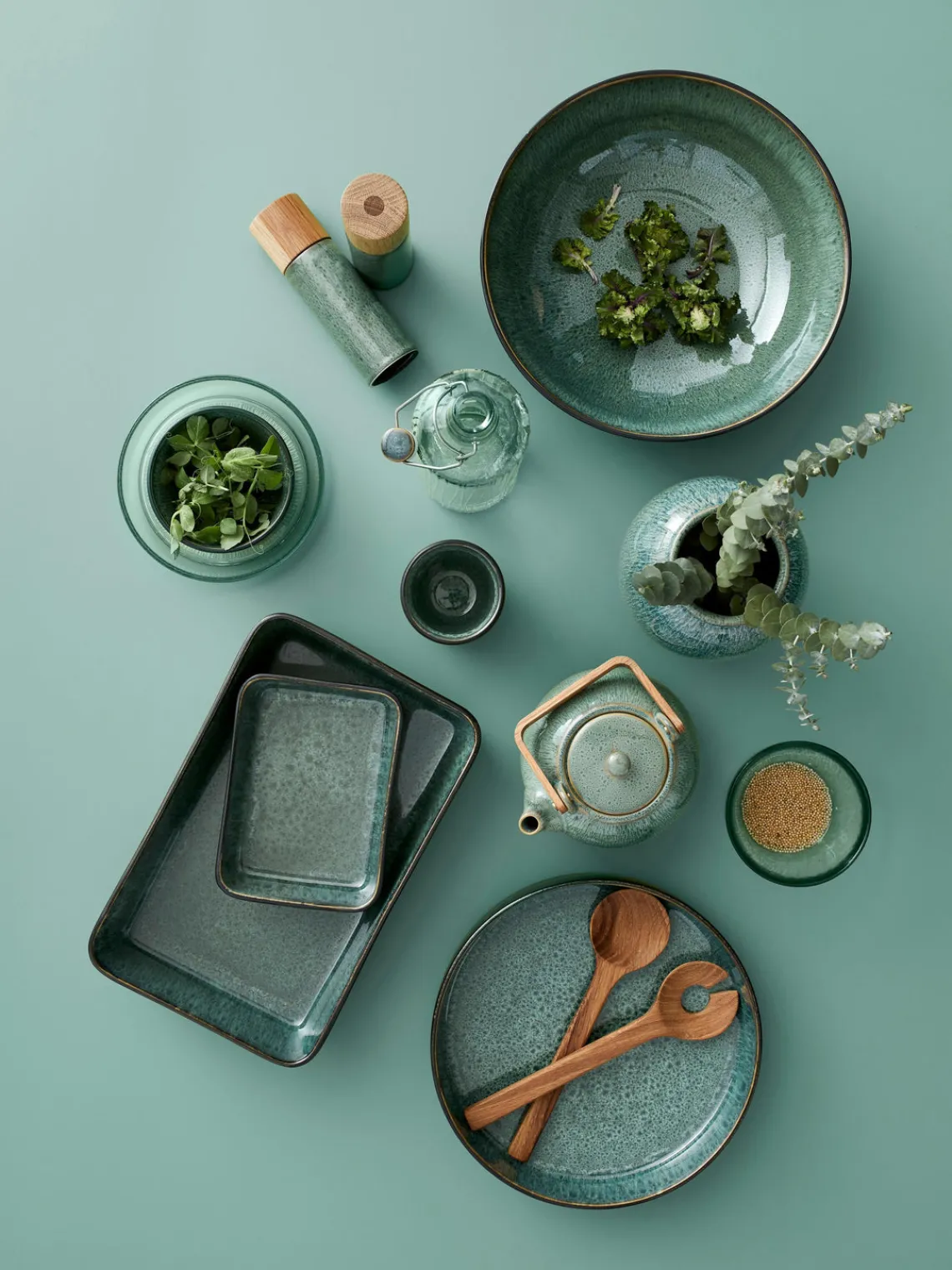 Molinillos De Especias|Molinillos De Especias>BITZ Salero y pimientero , 2 pzas. Verde oscuro jaspeado