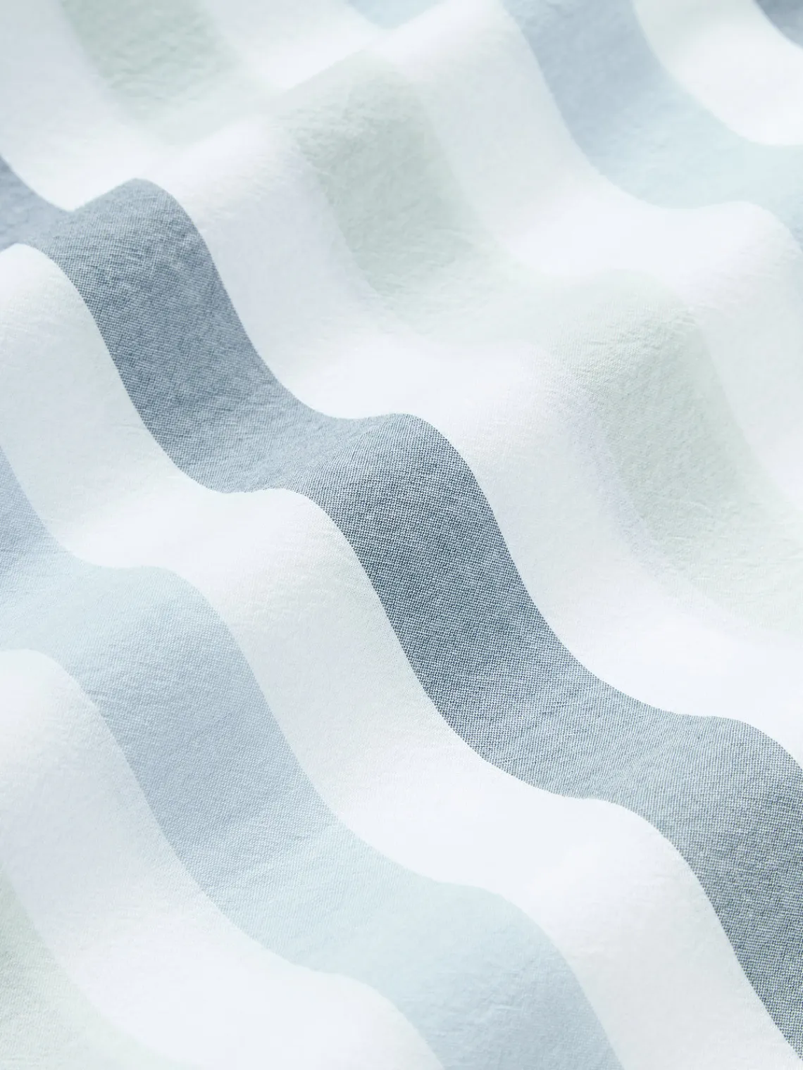 Sábanas|Fundas Nórdicas>Westwing Collection Sábana encimera de algodón Harriet Gris azulado, verde menta