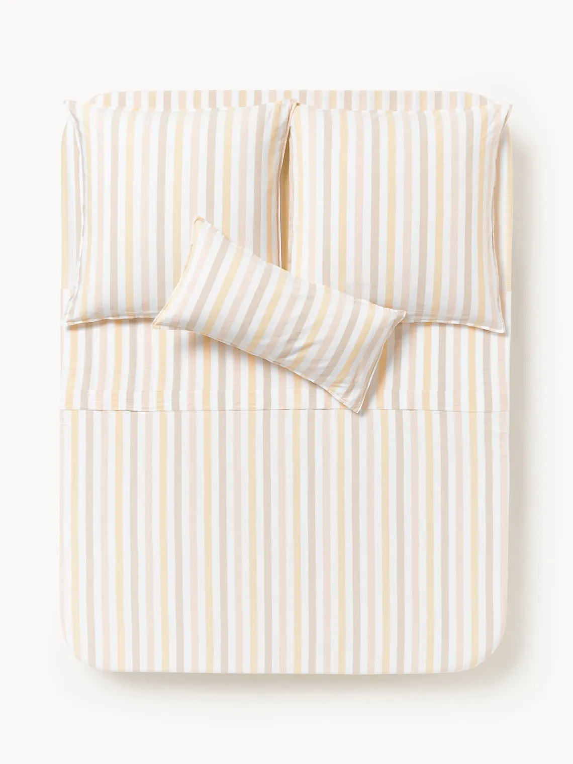 Sábanas|Fundas Nórdicas>Westwing Collection Sábana encimera de algodón Harriet Amarillo claro, rosa claro