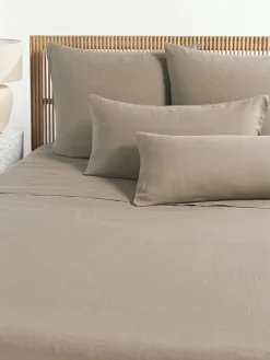 Sábanas|Fundas Nórdicas>Westwing Collection Sábana encimera de lino lavado Airy Beige