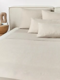 Mantas|Sábanas>Westwing Collection Sábana encimera de lino lavado Airy Beige claro