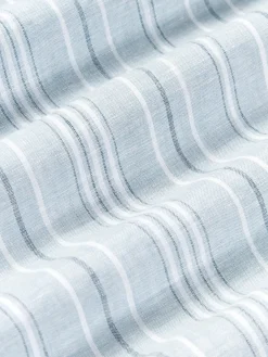 Mantas|Sábanas></noscript>Westwing Collection Sábana encimera de lino lavado con rayas Telma Azul claro