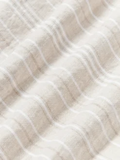 Mantas|Sábanas></noscript>Westwing Collection Sábana encimera de lino lavado con rayas Telma Beige claro